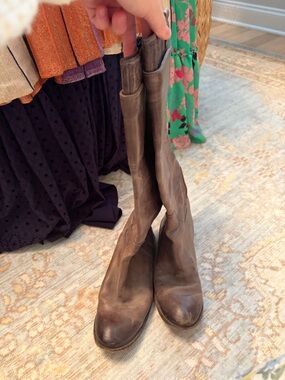 Frye Women's Over-the-Knee Leather Boots in Dark Brown